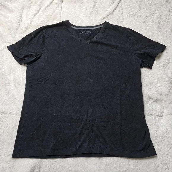 Banana Republic Black Pima Performance V Neck Short Sleeve T Shirt L - Picture 1 of 3